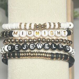 Midnight and Bejeweled Taylor Swift Friendship Bracelets, set of 5.